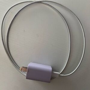 Purple and White Charging Cable for iphone.